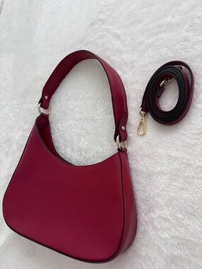 Cherry Red Leather Shoulder Bag 🍒